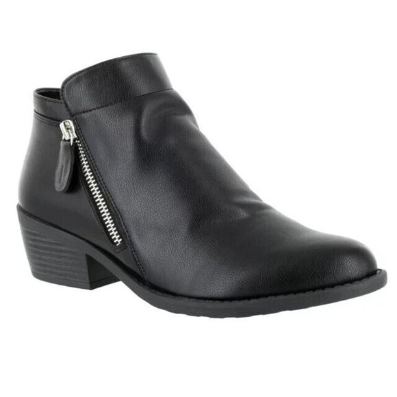 Easy Street Black Gusto Comfort Booties Womens Faux Leather NEW 7.5 M - Picture 1 of 7